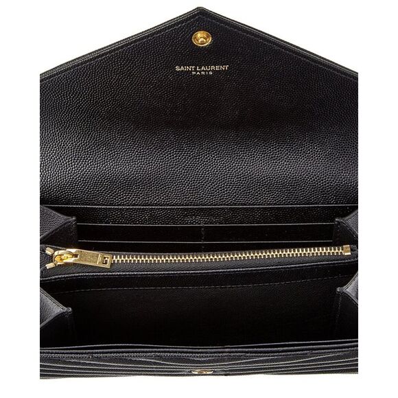 Saint Laurent Large Monogram Matelasse Leather Continental Wallet, Black - Picture 3 of 4